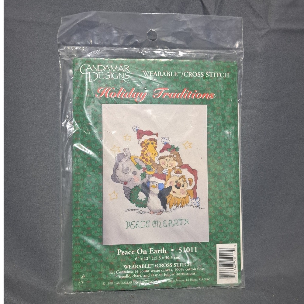 Candamar Designs‎ NEW 1998 Cross Stitch Peace On Earth 51011 6" x 12" Animals
